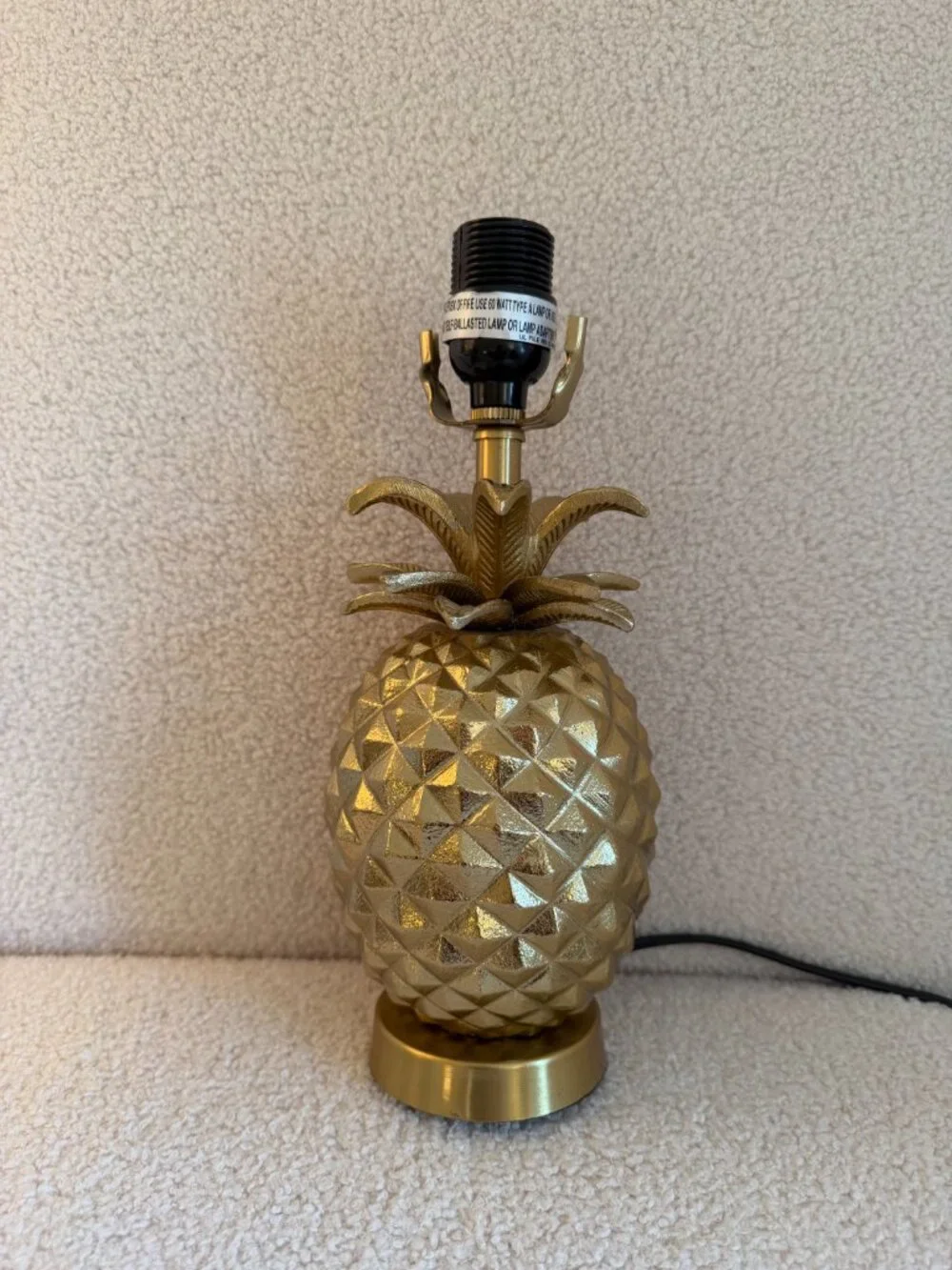 Cost Plus World Market Gold Metal Pineapple Shaped Table Lamp